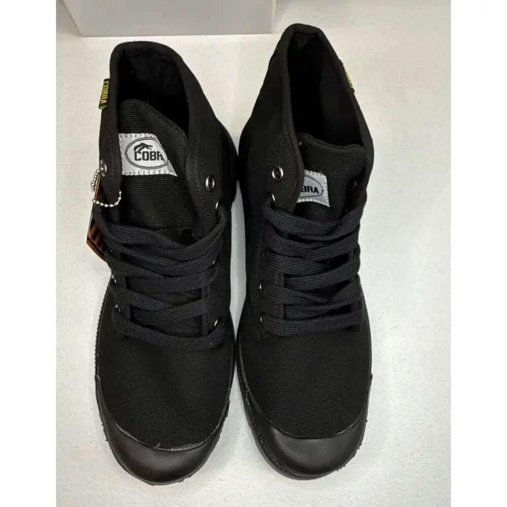 Cobra Lofa Hi Canvas Work Boot Men Black High Top Tactical Sneaker Shoes Sz 8.5
